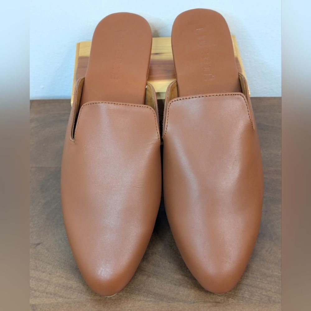 Liberte Leather Preppy Academia Quiet Luxury Capsule French Chic Mules Flats 9 - Picture 3 of 10